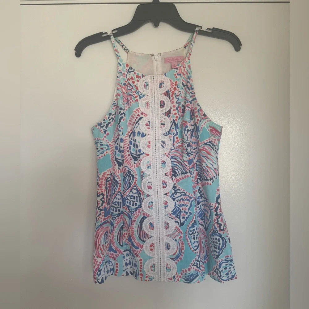 Lilly Pulitzer Annabelle Halter Top | Women’s Colorful Summer Crop Top - Picture 3 of 5